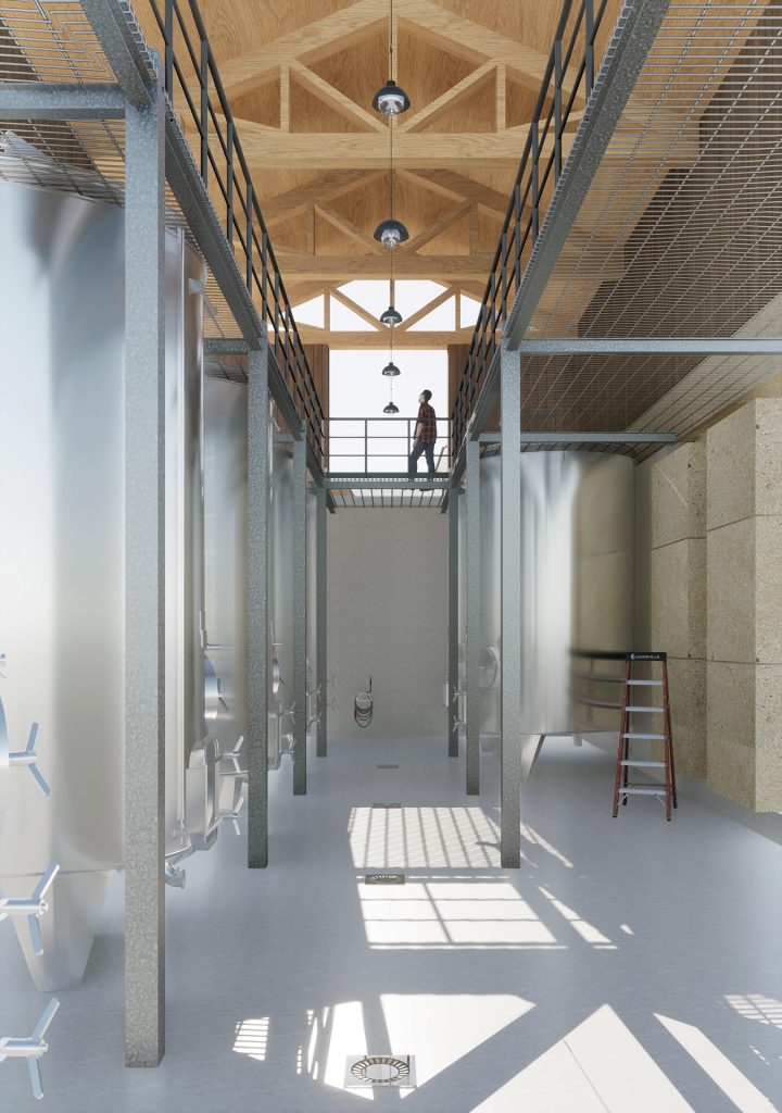 La Madelene _ Perspective intérieure chai pierre massive