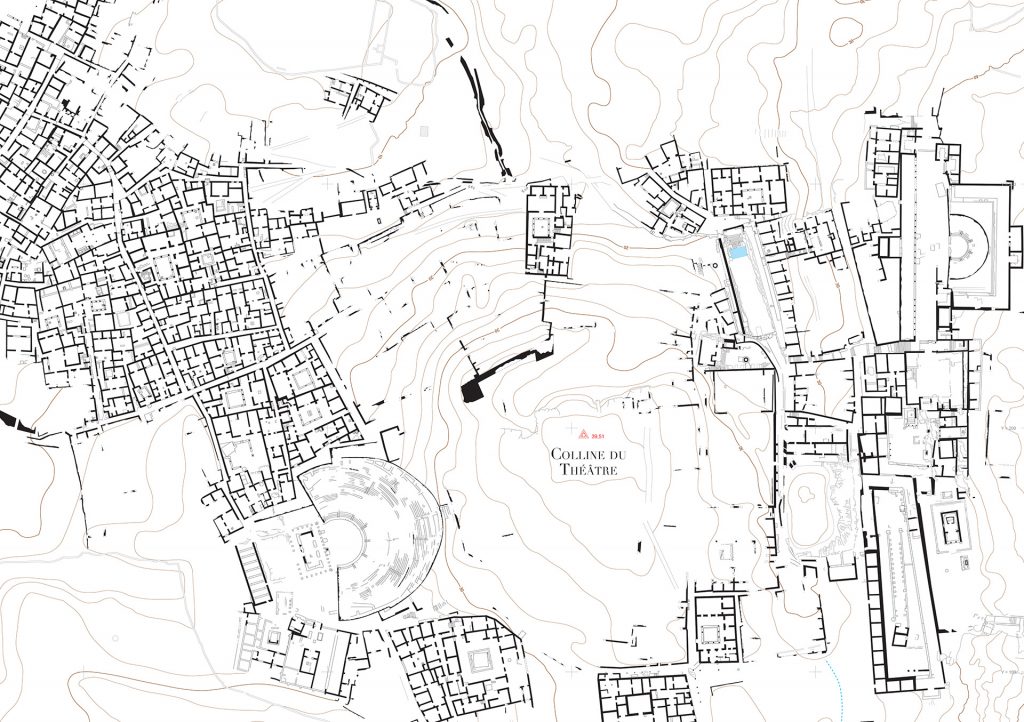 Délos - Plan colline du théatre