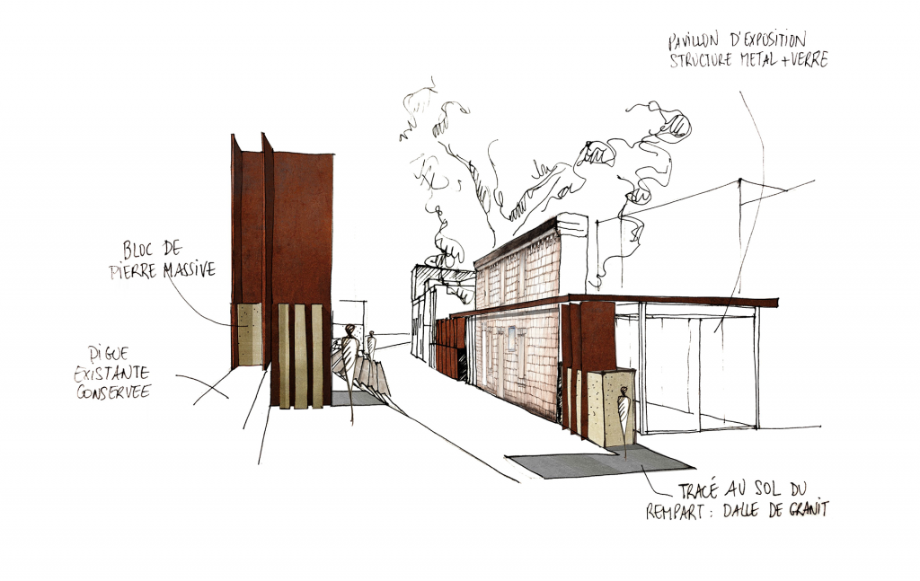 Croquis d'intention - Mise en valeur remparts Arles