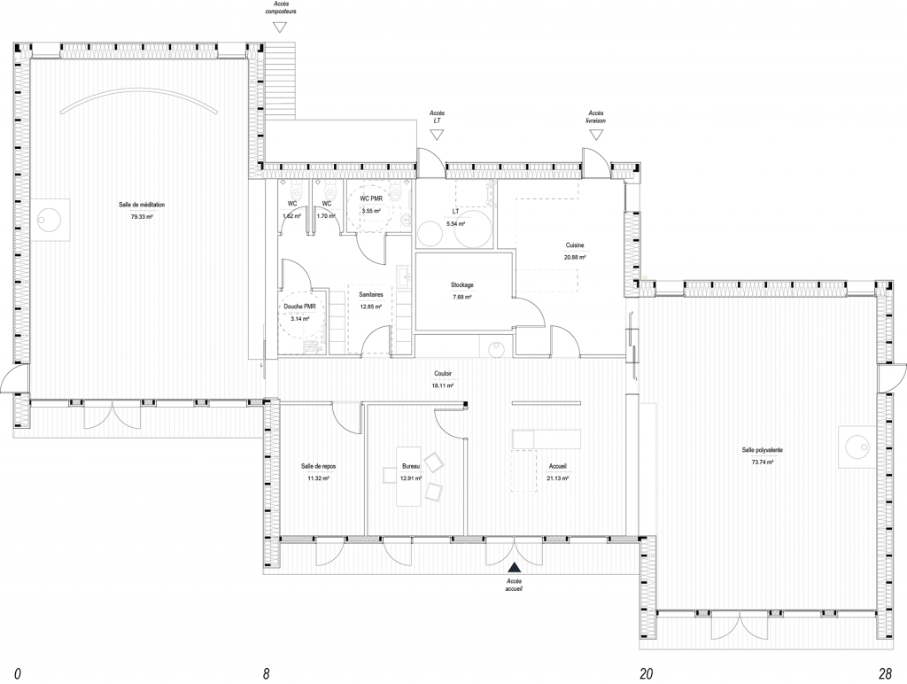 Centre de méditation - Plan du centre