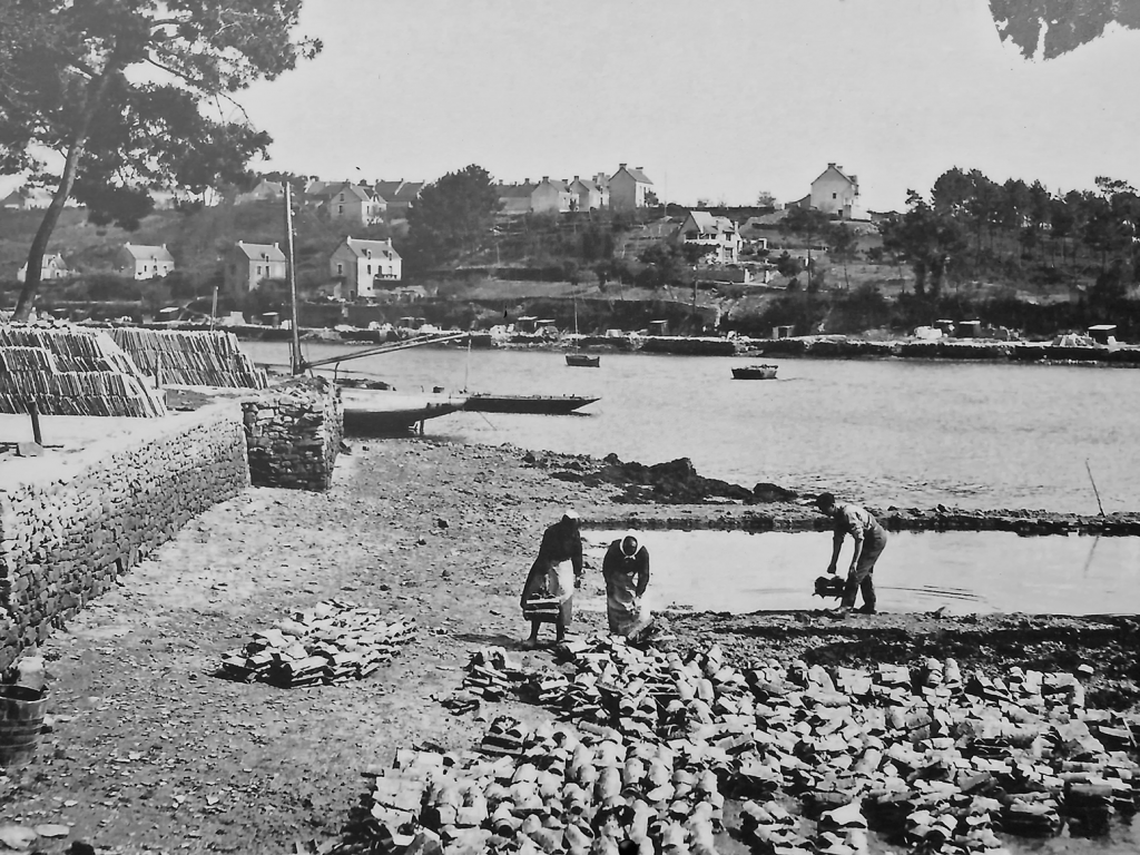 chantier ostréicole au Bono, carte postale ancienne